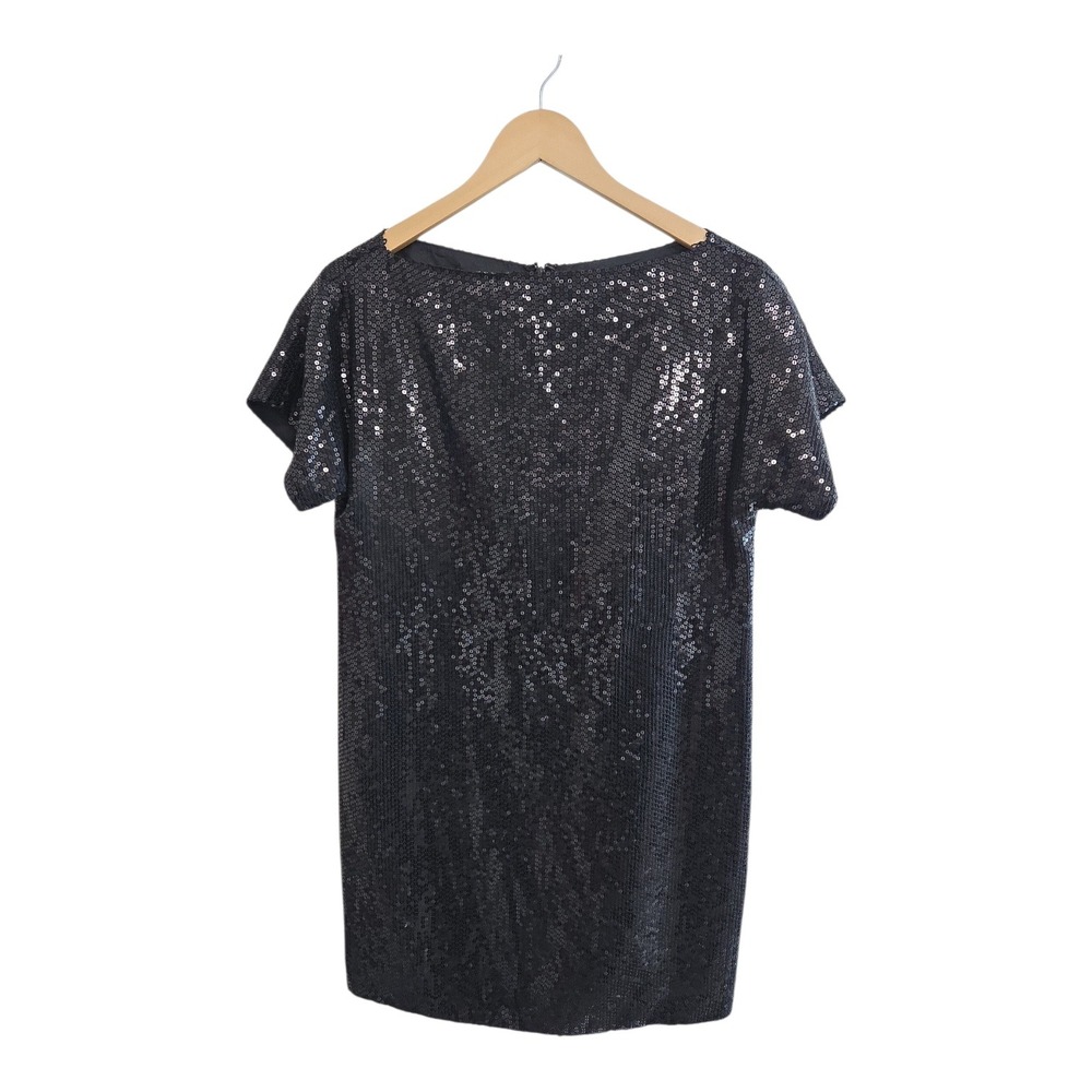 Robert Rodriguez Black Sequin Short Sleeve Mini Dress Sparkly Party Glam Size‎ 6